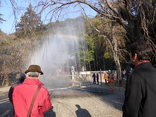 写真：春の火災予防運動「春季合同演習」の様子