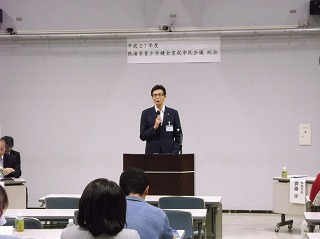 写真：熱海市青少年健全育成市民会議総会出席の市長の様子