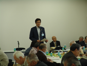 写真：熱海市自主防災連合会総会に出席する市長の様子