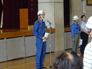 写真　総合防災訓練　市長挨拶