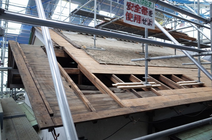 附上屋 野地板一部取外し