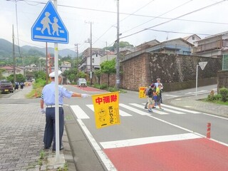 通学路における交通安全指導