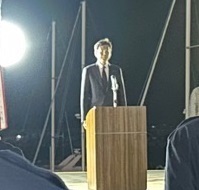 消防集合式　挨拶の様子
